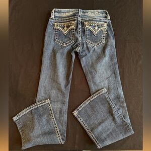 Miss Me Dark Blue Bootcut Jeans Girls 14